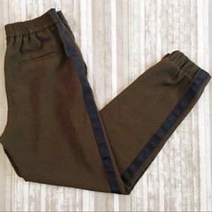 Zara Olive Joggers w/Black Side Stripes, S…